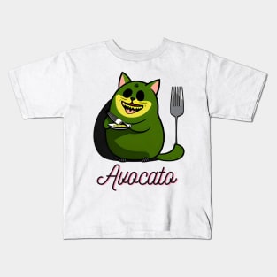 Crazzy Avocato Cat Avocado Vegan And Cat Lover Kitten Kids T-Shirt